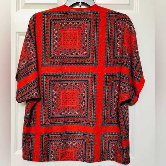 TEENPLO PRINT KIMONO KAFTAN RED FLORAL WOMEN'S SIZE S - Picture 4 of 4